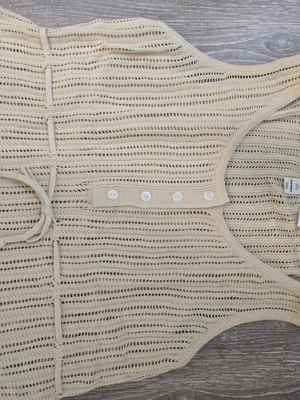 Old Navy Open-Knit Tank Top in Cream